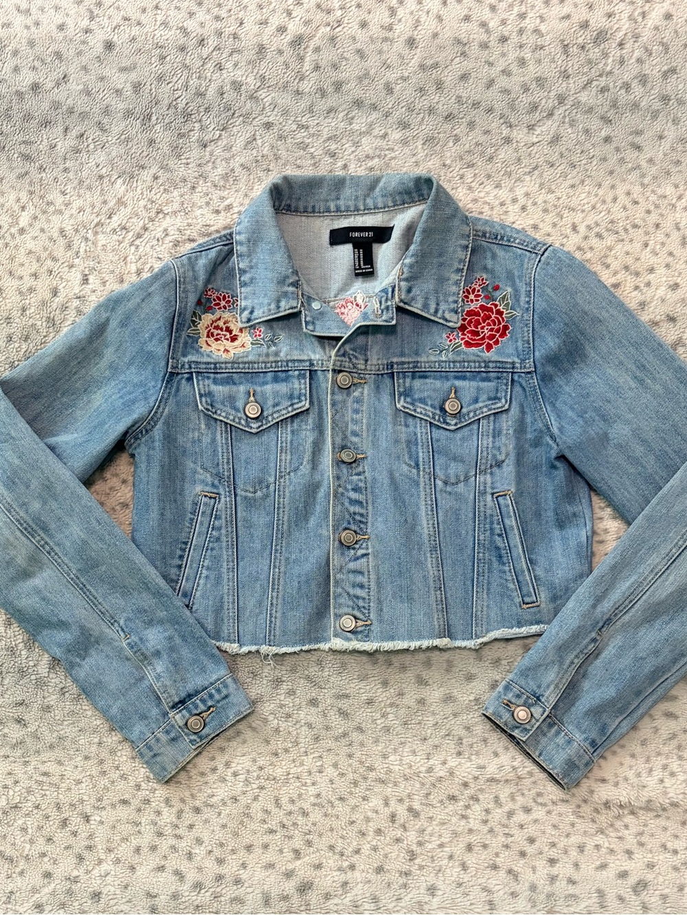 Floral Embroidered Denim Jacket